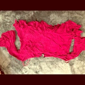 Fluffy crop top with bell cuffs